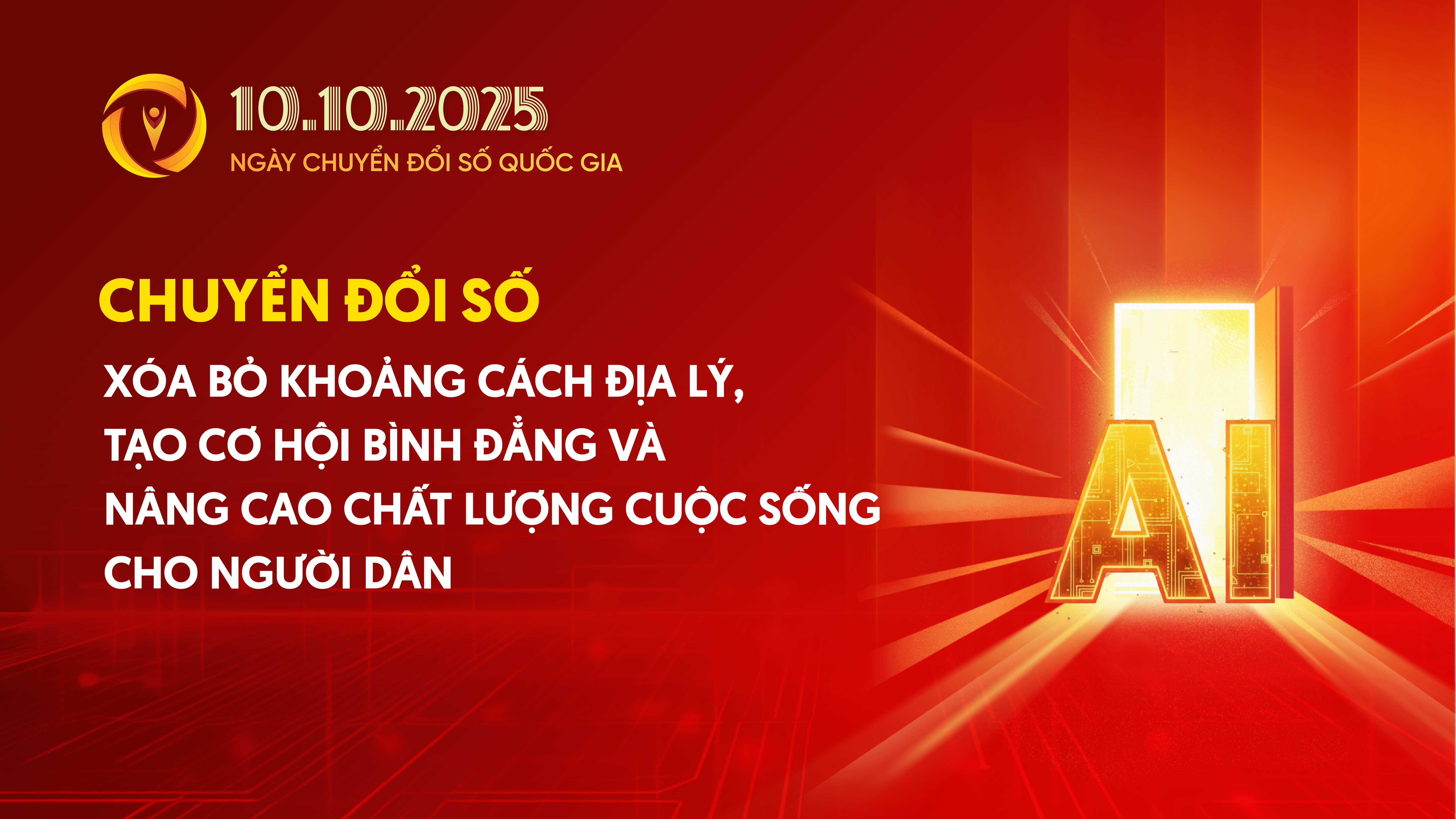 Bộ nhận diện hưởng ướng Ngày Chuyển đổi số quốc gia 10.10.2025