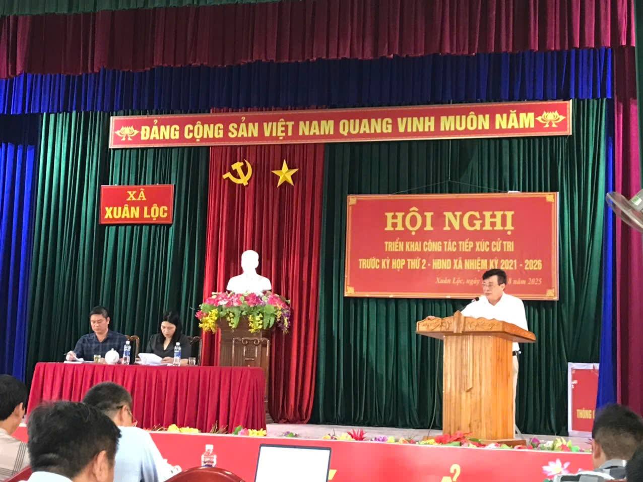 Hội đồng nhân dân xã Xuân Lộc tổ chức Hội nghị triển khai công tác tiếp xúc cử tri chuẩn bị trước kỳ họp thứ 2