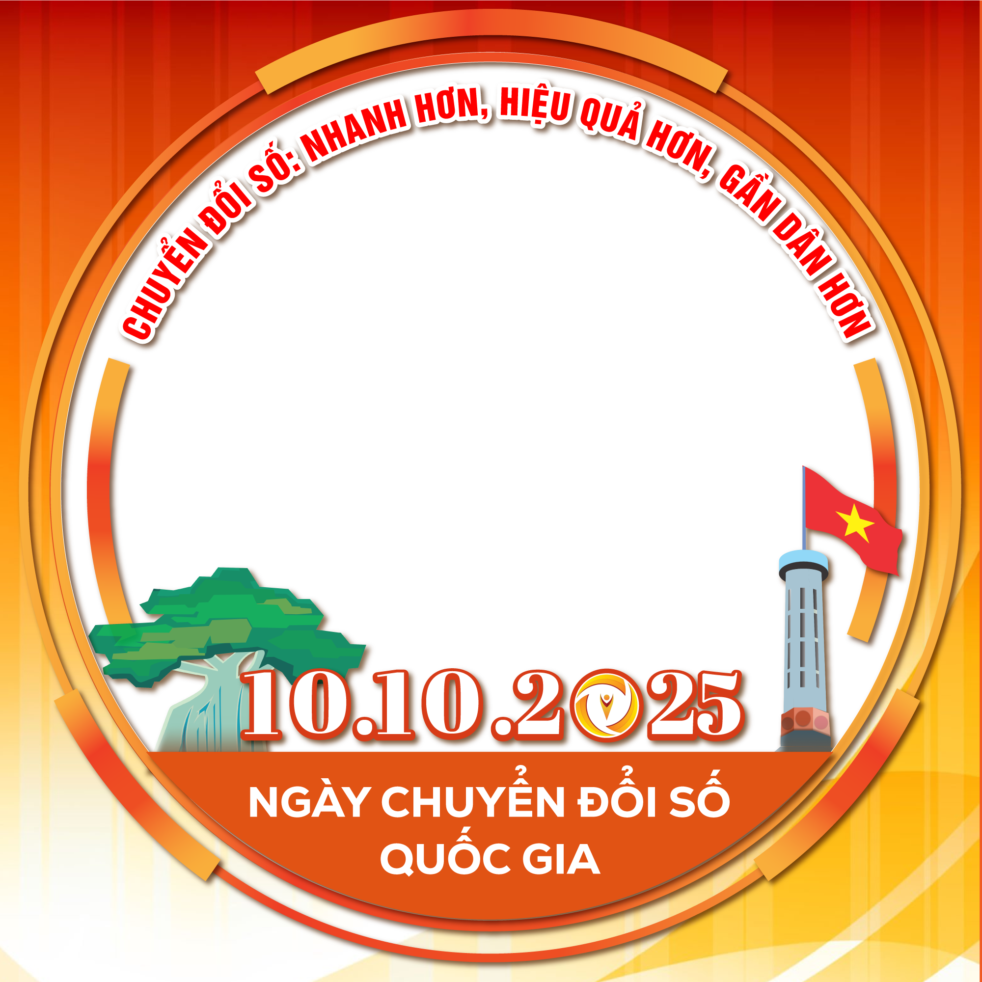 Nhận diện (avatar frame) Ngày Chuyển đổi số quốc gia 10.10.2025