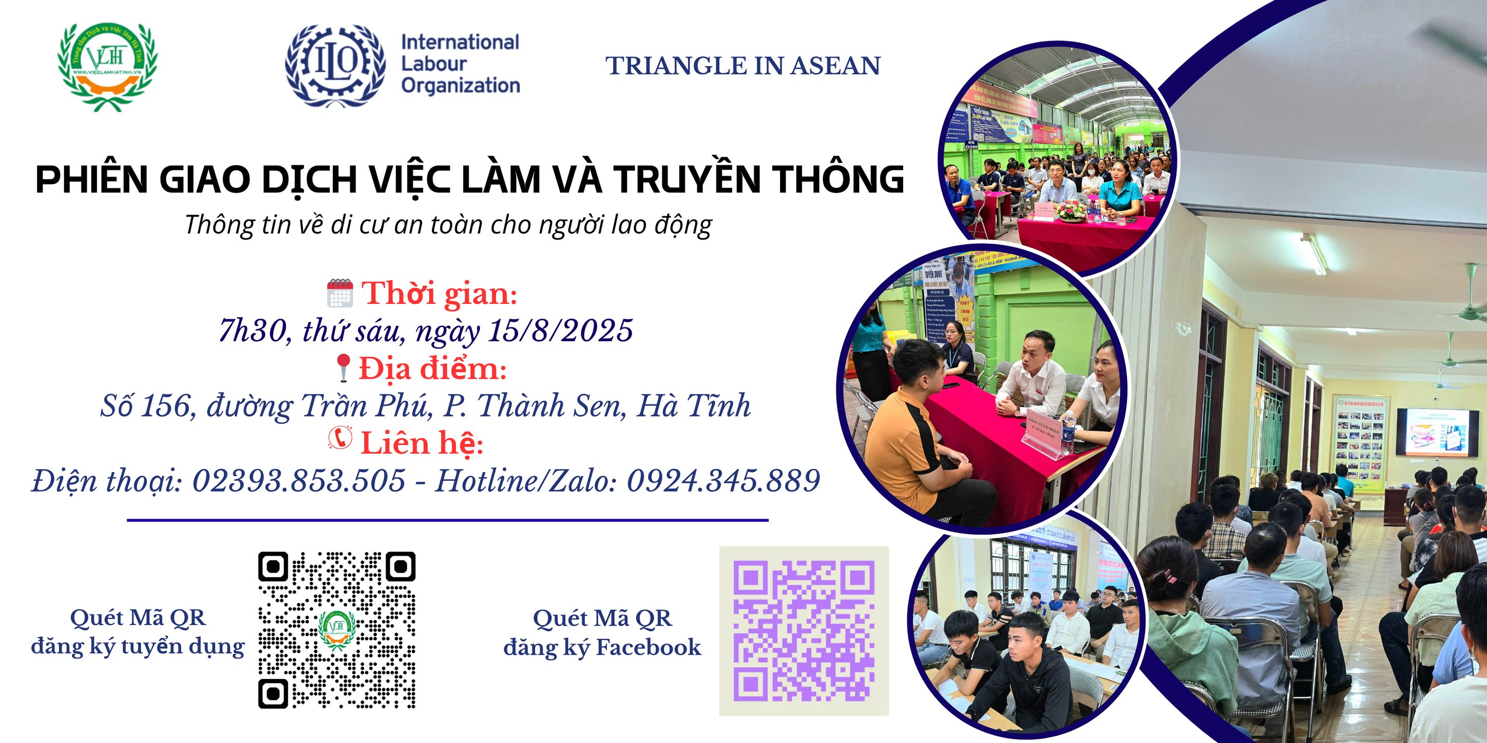  Trung tâm Dịch vụ việc làm Hà Tĩnh (thuộc Sở Nội vụ Hà Tĩnh) phối hợp với Văn phòng Lao động Quốc tế (ILO) tại Việt Nam tổ chức Phiên Giao dịch việc làm