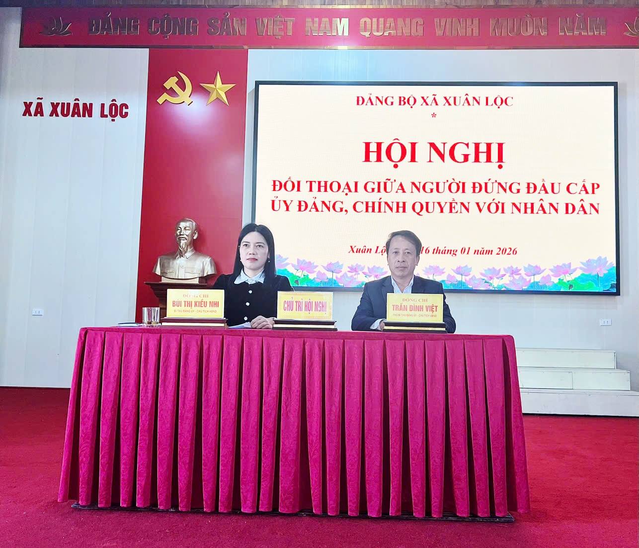 ĐỐI THOẠI TRỰC TIẾP GIỮA NGƯỜI ĐỨNG ĐẦU CẤP ỦY, CHÍNH QUYỀN VỚI NHÂN DÂN XÃ XUÂN LỘC