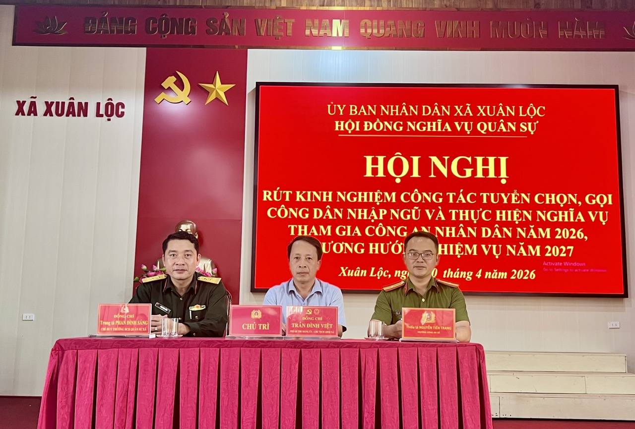 XUÂN LỘC TỔ CHỨC HỘI NGHỊ TỔNG KẾT, RÚT KINH NGHIỆM CÔNG TÁC TUYỂN QUÂN NĂM 2026