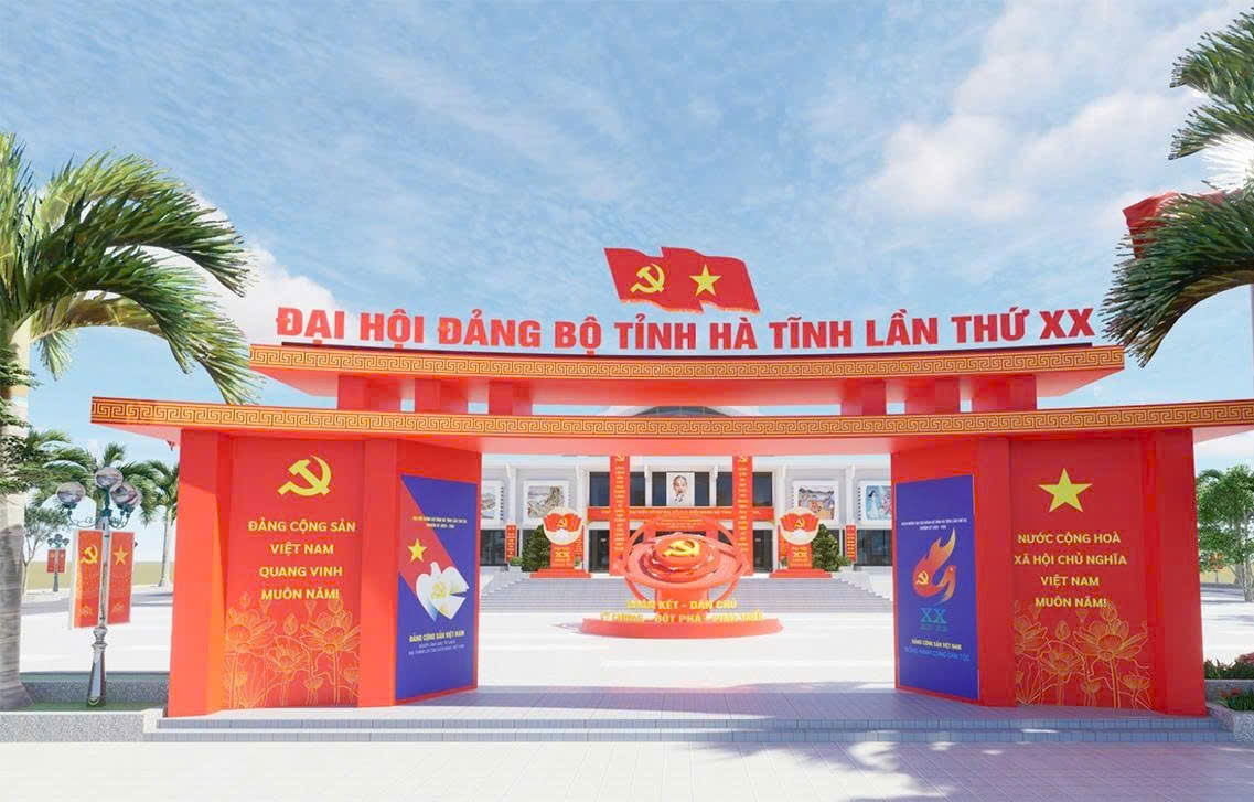 Chào mừng Đại hội Đại biểu Đảng bộ tỉnh Hà Tĩnh lần thứ XX nhiệm kỳ 2025-2030.