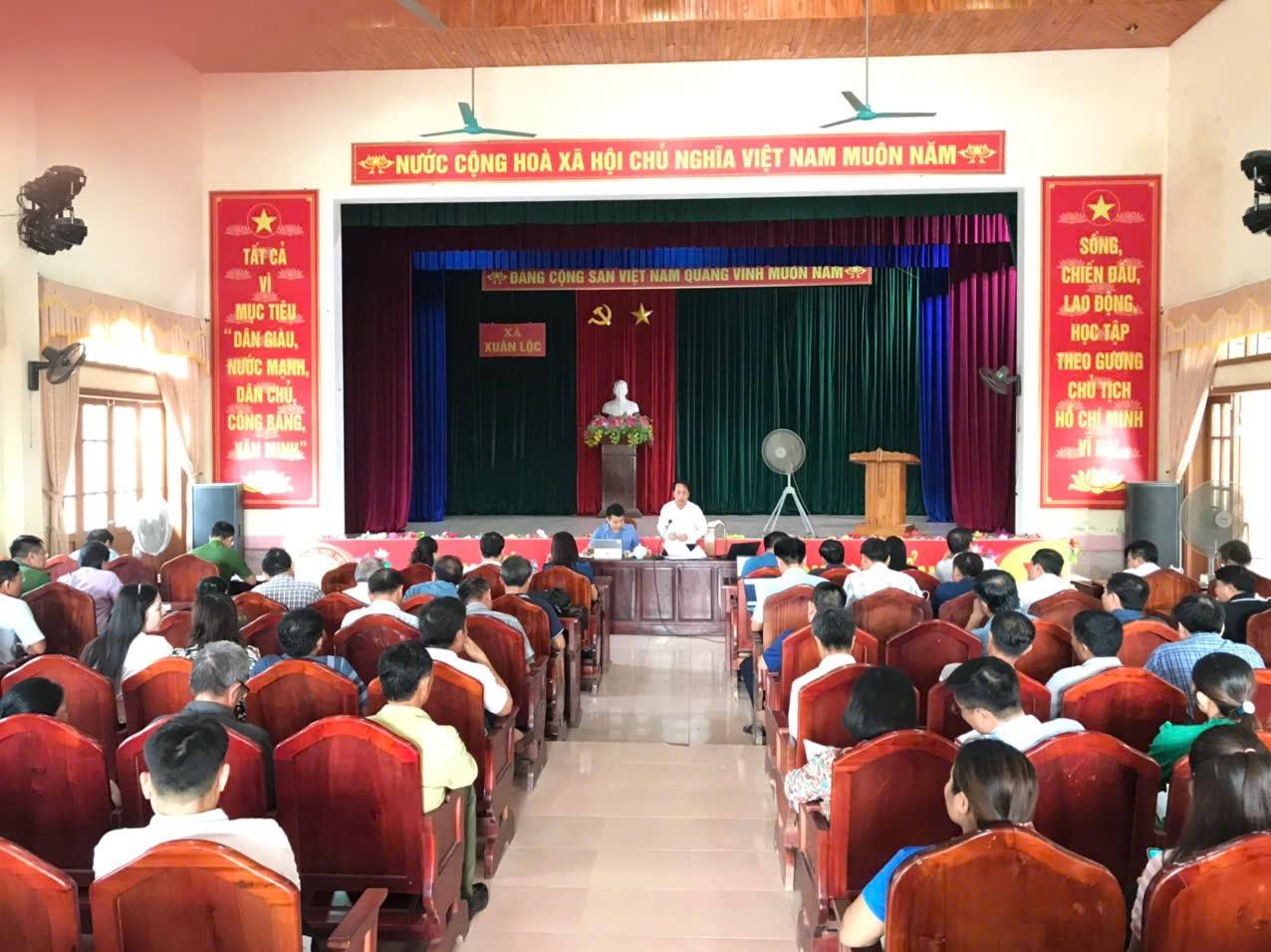 UBND xã Xuân Lộc tổ chức họp triển khai các nội dung về ứng phó, phòng, chống cơn bão số 5 